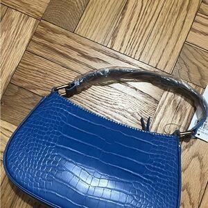 Abercrombie & Fitch Blue Crocodile-Embossed Women's Bag